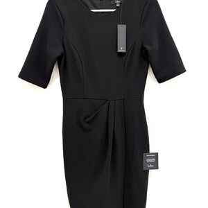 NWT Lulu's Women’s Westwood Elegant Black Half Sleeve Sheath Dress Size Small